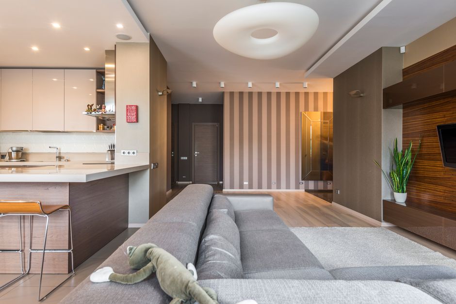 Modern home interior with bright open spaces